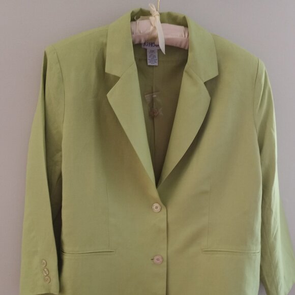 'J.G.HOOK' Spring Green Linen blend Lined Jacket Size 20 WP NWOT - Picture 1 of 14
